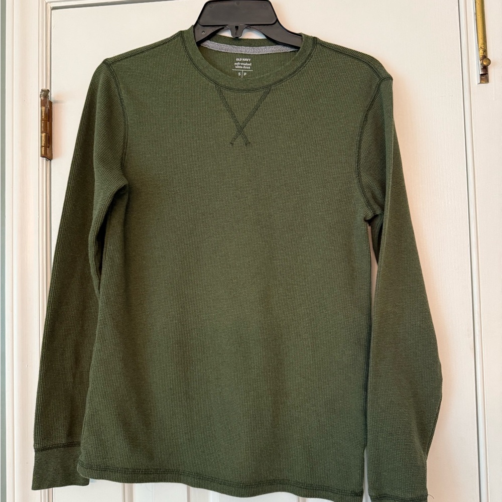 Old Navy Men's Olive Long Sleeve Shirt